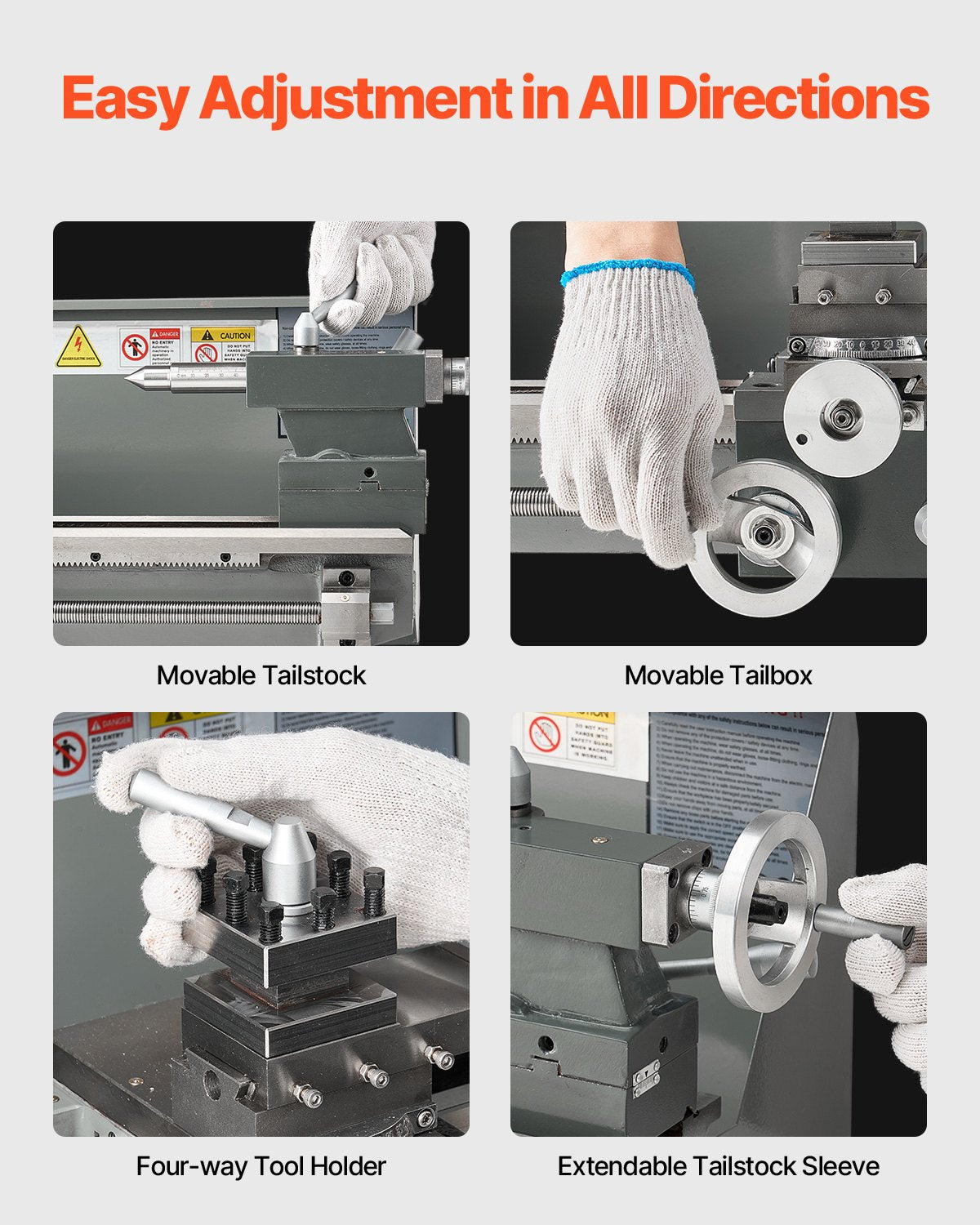 Metallsvarv, 203 x 406 mm (8 x 16 tum), 550 W bänksvarv, 0–2500 varv/min variabel hastighet, med 0,0076 mm (0,0003 tum) spindelnoggrannhet i metallväxel, för bearbetning av precisionsdelar, tumgängor/metriska gängor, mjuka metaller och trä.