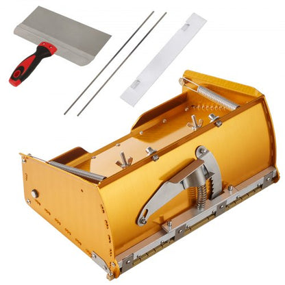 Plan gipslåda, 25 cm bred, snabb rengöring, aluminiumbeläggningslåda för gipsskivor, gipsskivor, gipsskivor, extra stänkskydd, 2 extra rostfria stålblad (25/30 cm)
