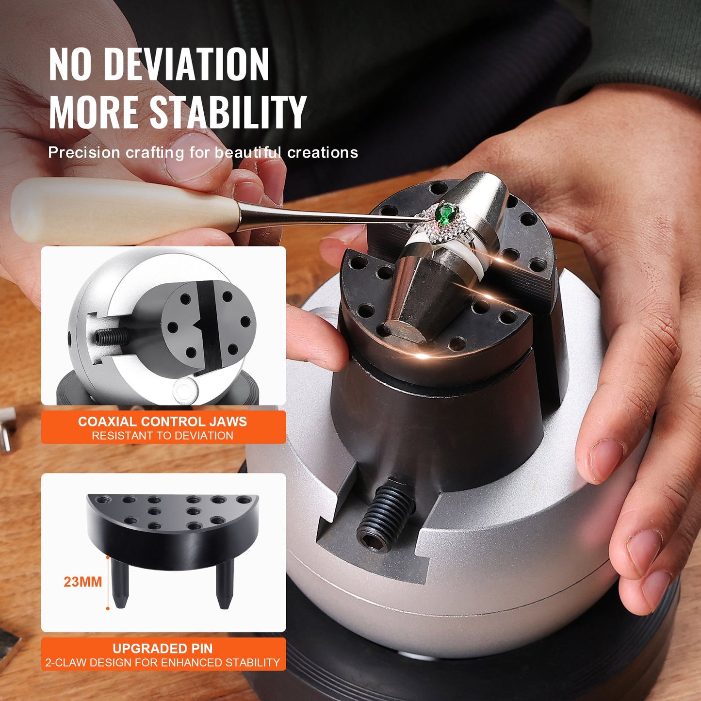 Graveringsblock 5 tums kulskruvstycke för infattning av smycken, kulskruvstycke för gravyr med 34 delar och gummibas