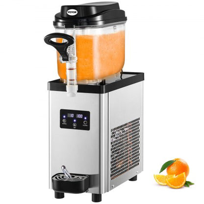 Kommersiell slushmaskin, 6 l/1,6 gallon 25 koppar, en skål, 705 W 220 V, rostfri smoothiemaskin för Margarita och frysta drycker, slushmaskin för stormarknader, kaféer, restauranger, barer, hemmabruk