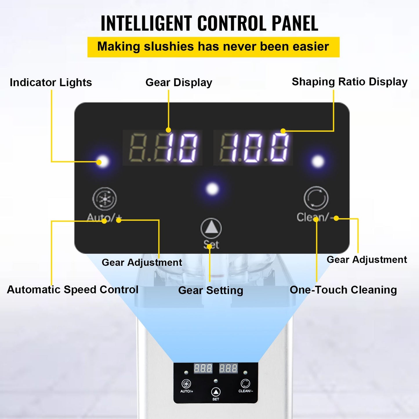 Kommersiell slushmaskin, 6 l/1,6 gallon 25 koppar, en skål, 705 W 220 V, rostfri smoothiemaskin för Margarita och frysta drycker, slushmaskin för stormarknader, kaféer, restauranger, barer, hemmabruk