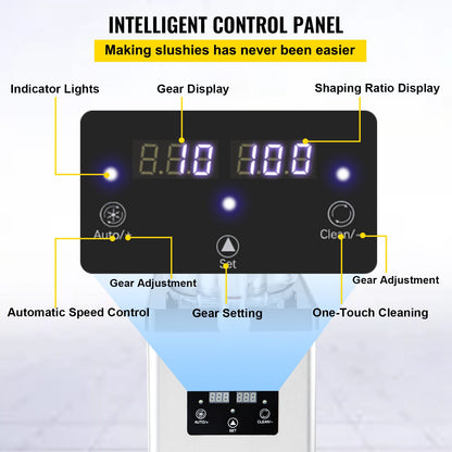 Kommersiell slushmaskin, 6 l/1,6 gallon 25 koppar, en skål, 705 W 220 V, rostfri smoothiemaskin för Margarita och frysta drycker, slushmaskin för stormarknader, kaféer, restauranger, barer, hemmabruk