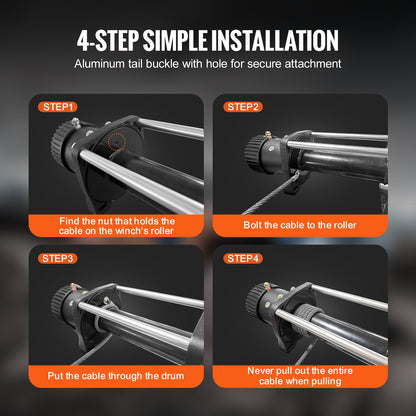 Galvaniserad vinschvajer i stål, 3/8 tum x 50 fot, 15 200 lbs brottstyrka, vinschvajer med svängbar krok, kraftig dragvajer, universell passform för SUV, stort terrängfordon, lastbil