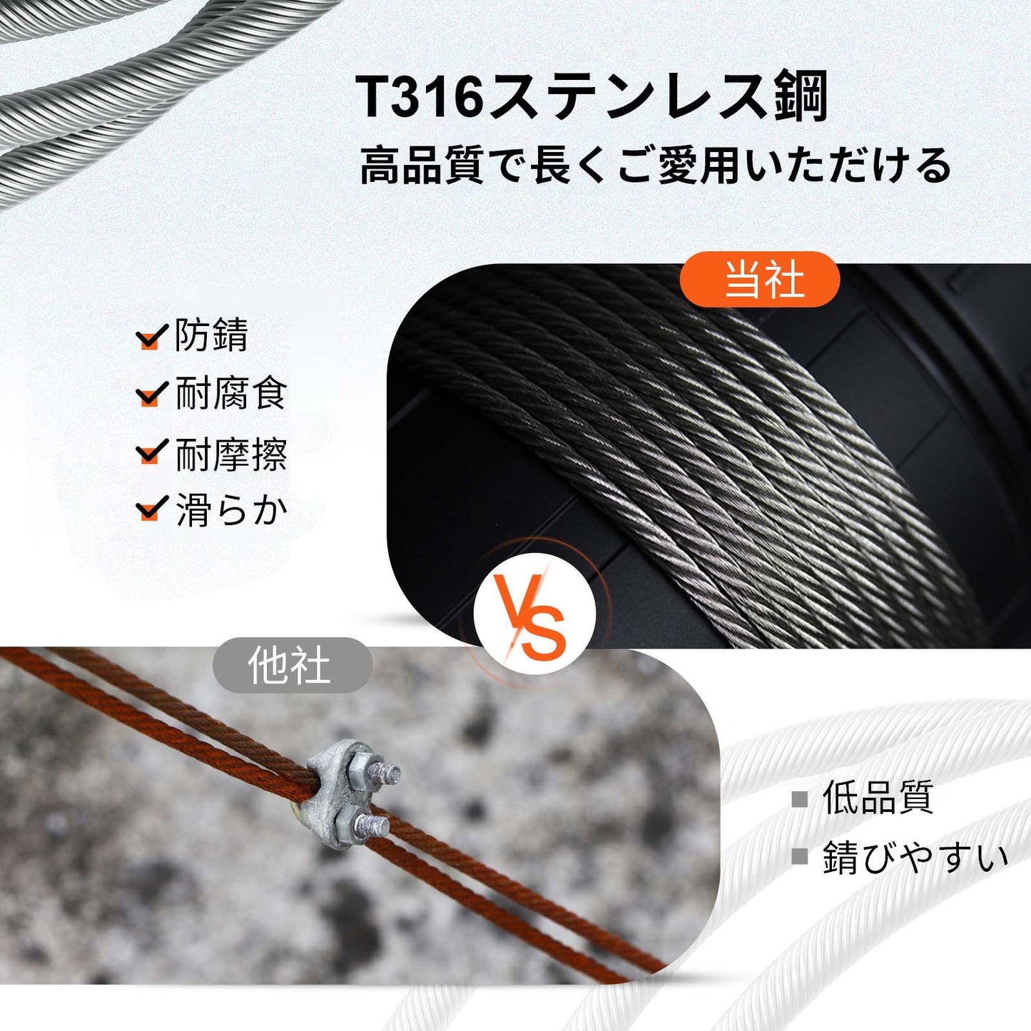Stainless Steel Cable 3/16"x 1000ft, T316 Marine Grade Deck Cable Railing, 1x19 Strands Construction Braided Aircraft Cable for Deck Rail String Lights Hanging Porch Fence DIY Baluster