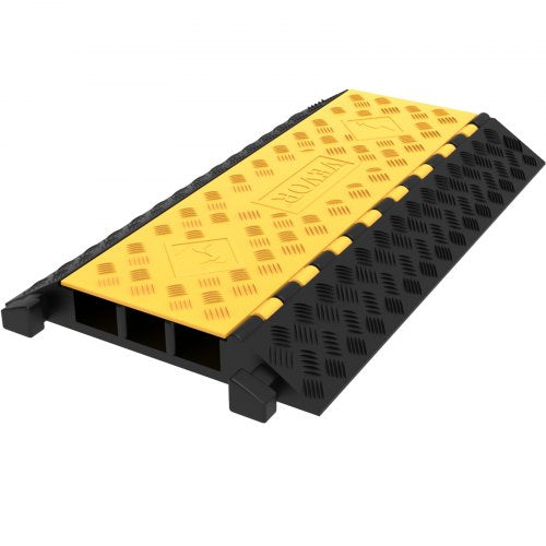3-kanalig gummikabelskyddsramp 94,5x50x8 cm kraftig kabelskyddsramp farthinder uppfartsslang kabelramp skyddsöverdrag