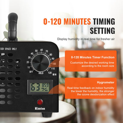 Ozongenerator 24000 mg/h ozonmaskin luktborttagare med 0-120 min timer