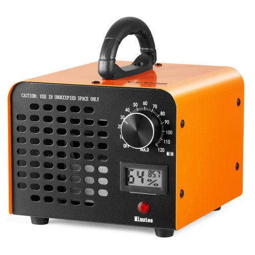 Ozongenerator, 12000 mg/h ozonmaskin luktborttagare, högkapacitets kommersiell/industriell ozongenerator, luftjonisator för hemmet med tidsinställning på 0–120 minuter för rum, bilar, husdjur