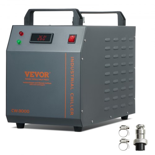Industriell vattenkylare, CW-3000, 80W luftkyld industriell vattenkylare med 12 liters vattentankkapacitet, maximalt flöde på 12 l/min, för lasergraveringsmaskinkylning