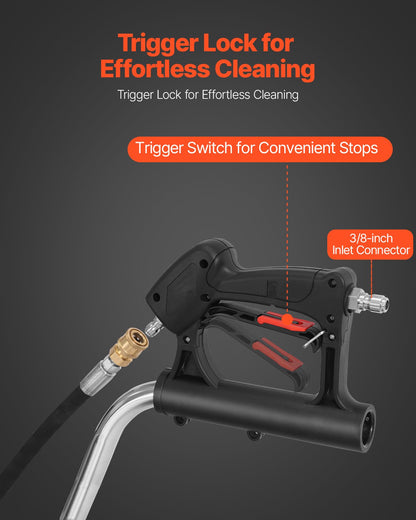 21" Pressure Washer Surface Cleaner, Stainless Steel Pressure Washer Attachments with 4 Wheels, 4500 Max PSI, 3/8 Quick Connector, 2 Spray Nozzles, Dual Handle, for Concrete, Patio, Sidewalk
