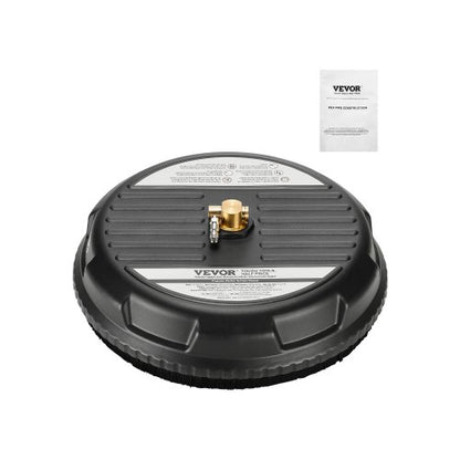 15" högtryckstvätt ytrengörare, plasttillbehör för högtryckstvätt med 4 hjul, 4000 max PSI, 1/4 snabbkoppling, 2 sprutmunstycken, perfekt för uppfarter, trottoarer, uteplatser, däck, svart