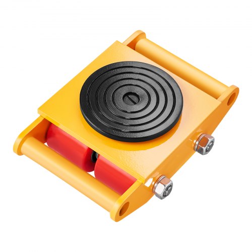 Maskinskridskovagn, 13 200 LBS/6T industriell maskinflytt, kraftig maskinflyttskridsko i kolstål med 4 PU-hjul och 360° roterande halkfritt lock för lager, verkstad, fabrik