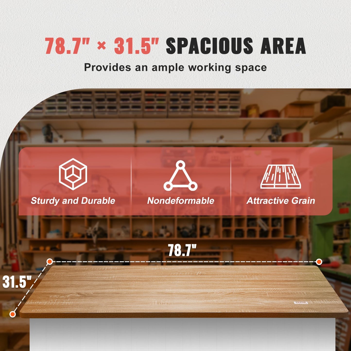 Bordsskiva, 204 x 84 x 3,5 cm, lastkapacitet 90 kg, universellt bord i ett stycke spånskiva för höjdjusterbart elektriskt ståbord, rektangulär bänkskiva för hem och kontor