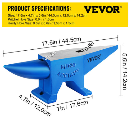 Städ med ett horn 20 kg stålstäd Smed till salu Smidja Verktyg och utrustning Städ Robust runt och fyrkantigt hål Hornstäd Smed Juvelerare Metallsmed Smedverktyg