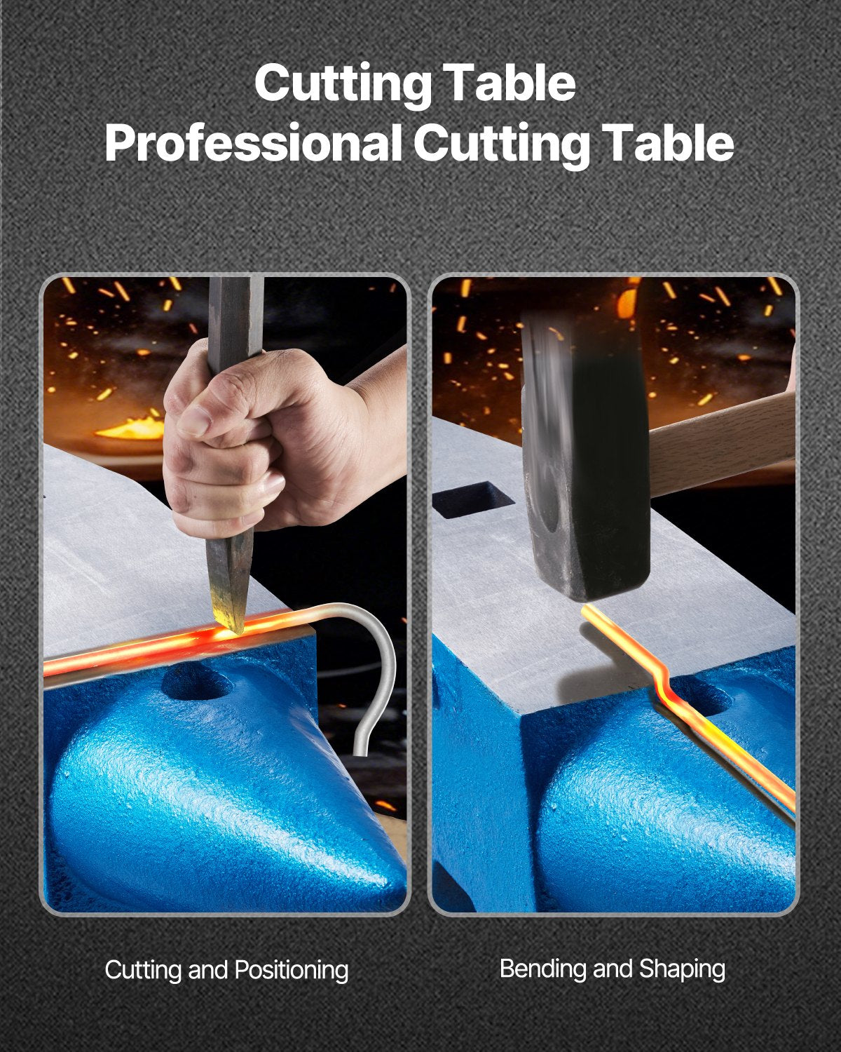 Städ i gjutstål med enstaka horn, 132 pund, smed, smidesstålverktyg med runt och fyrkantigt hål och utrustning, städ, robust smed, hållbart och robust metallbearbetningsverktyg