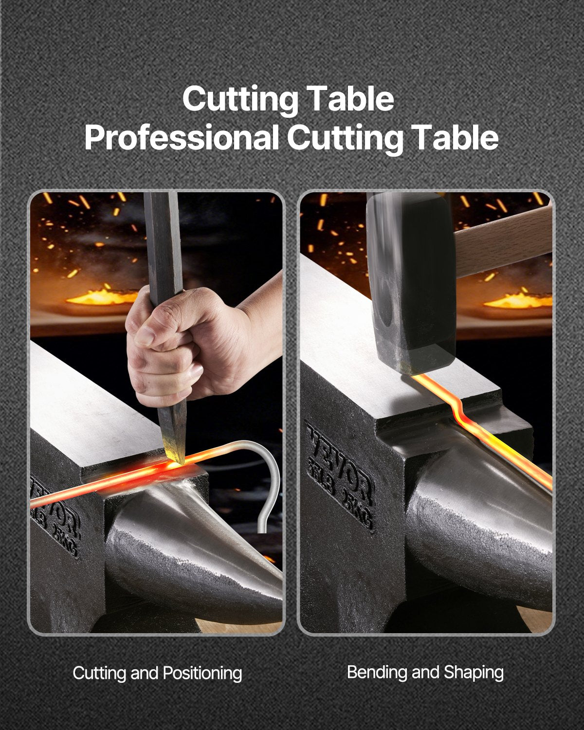 Enkelhornsstäd, 22,5 kg städ i gjutstål, höghård robust rundhornsstäd för smeder, med stor bänkskiva och stabil bas, metallbearbetningsverktyg för metallbockning, formning, vridning