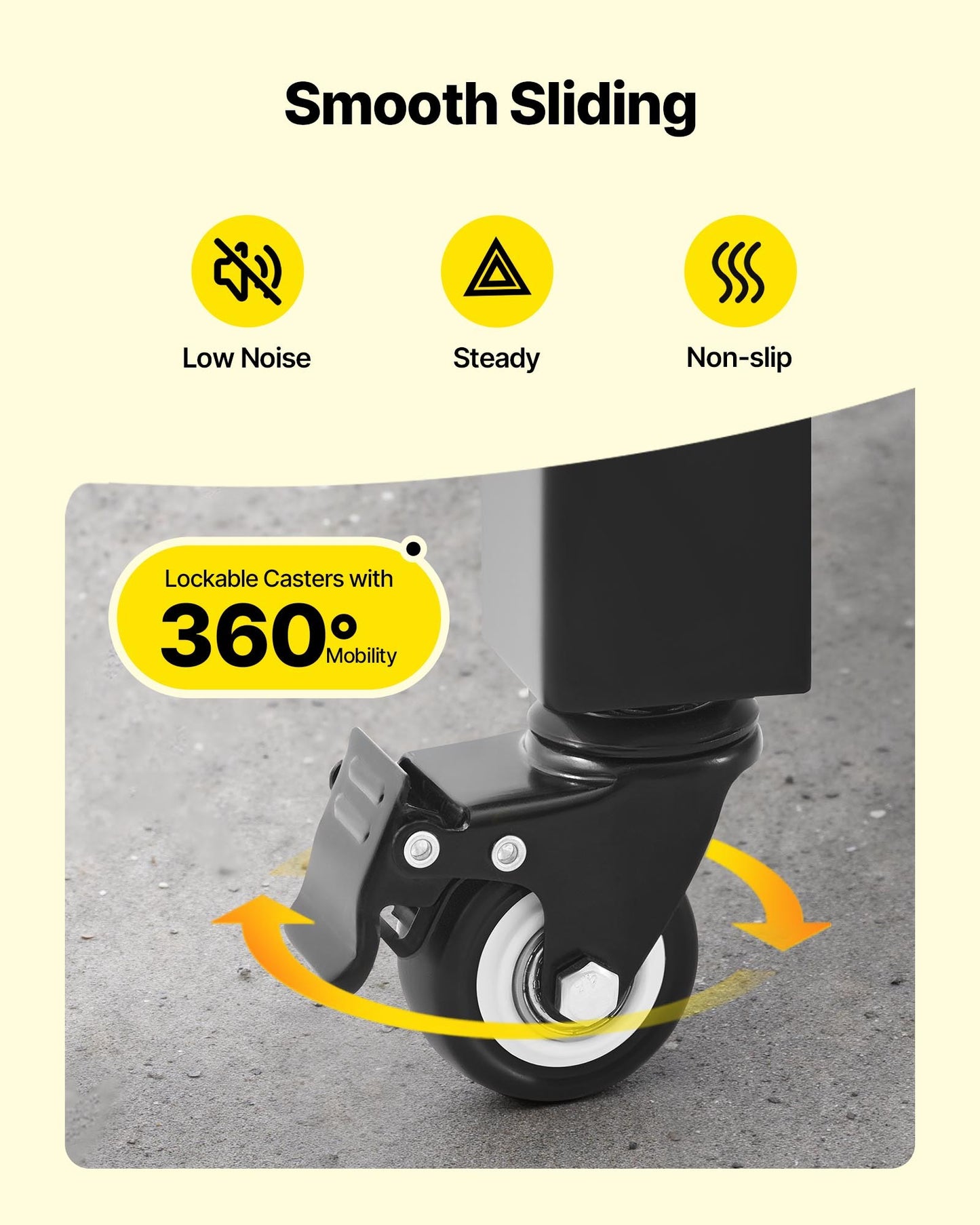 Enkel vikbar säkerhetsgrind, låsbar saxgrind med 360° svängbara hjul, utdragbara stålgrindar för utomhusbruk, för entrésäkerhet, garage, lager och pool, 190 × 131 cm (B × H)