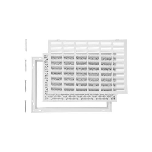 Return Air Filter Grille, Fits W30 x H20in Duct Opening Size, Filter Included, Return Air Vent Cover for Wall, Powder-Coated Steel Return Air Grill Detachable Face/Door for 1 inch Filters