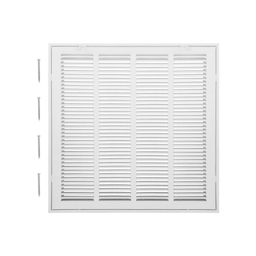 Galler för frånluftsfilter, passar kanalöppning B20 x H20 tum, filter ingår ej, skydd för frånluftsventilation för vägg, pulverlackerat stålgaller med avtagbar framsida/dörr för 2,5 cm filter