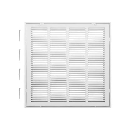 Galler för frånluftsfilter, passar kanalöppning B20 x H20 tum, filter ingår ej, skydd för frånluftsventilation för vägg, pulverlackerat stålgaller med avtagbar framsida/dörr för 2,5 cm filter