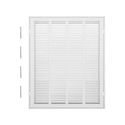 Galler för frånluftsfilter, passar kanalöppning B20 x H25 tum, filter ingår ej, skydd för frånluftsventilation för vägg, pulverlackerat stålgaller för frånluft, avtagbar framsida/dörr för 2,5 cm filter