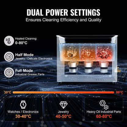 15L ultraljudsrengöring, 360W digital ultraljudsrengöringsmaskin med skonsamt läge och uppgraderad avgasning, 40kHz industriell ultraljudsrengöring med värmare och timer för retainer, smycken, verktyg