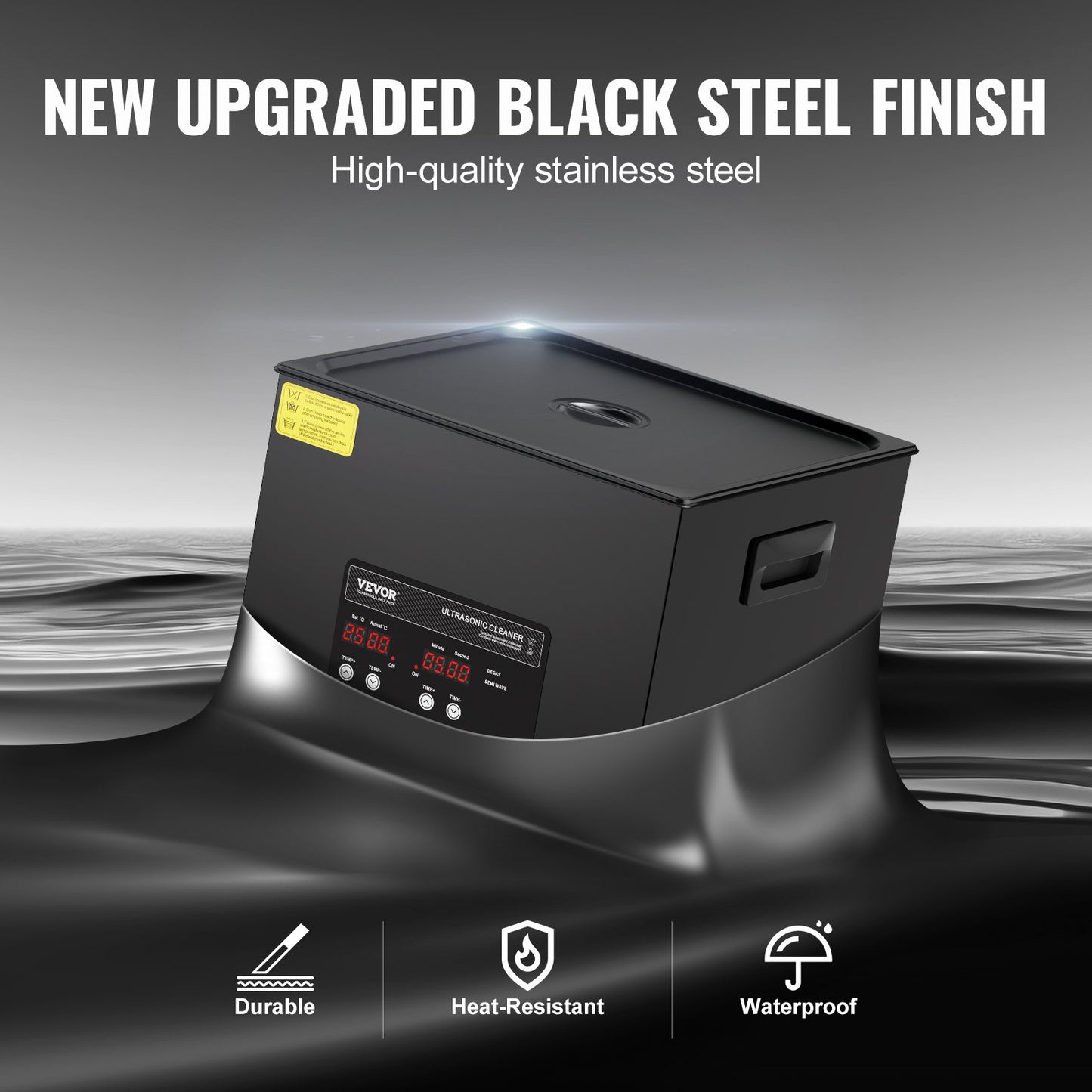 15L ultraljudsrengöring, 360W digital ultraljudsrengöringsmaskin med skonsamt läge och uppgraderad avgasning, 40kHz industriell ultraljudsrengöring med värmare och timer för retainer, smycken, verktyg