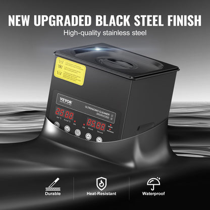 2L ultraljudsrengöring, 60W digital sonisk rengöringsmaskin med skonsamt läge och uppgraderad avgasning, 40kHz ultraljudsrengöringsmaskin med värmare och timer för smycken, glasögon, verktyg, hållare
