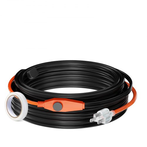 Rörvärmekabel, 25m 23W/m värmetejp för rör med inbyggd termostat, värmekabel för vattenrör skyddar PVC-slang, metall- och plaströr från frysning