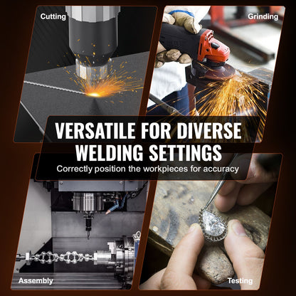Roterande svetspositionerare 30 kg, 0-90° svetspositioneringsbord 1-12 varv/min 80 W, med 12,4 tums 3-käfts svarvchuck och svetsbrännarhållare för skärning, slipning, montering, testning