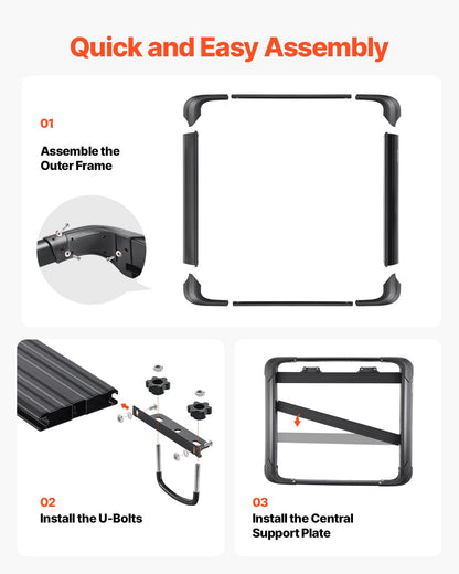 Takräcke, 122 x 102 x 143 cm, universal taklastkorg, bagagehållare för bilens tak med maxlastkapacitet på 67 kg, 10 cm staket, rostskyddat stål, vindskydd, för SUV-bil
