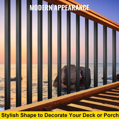 Deck Balusters, 101 Pack Metal Deck Spindles, 26"x0.75" Staircase Baluster With Screws, Aluminum Alloy Deck Railing for Wood and Composite Deck, Square Baluster for Outdoor Stair Deck Porch