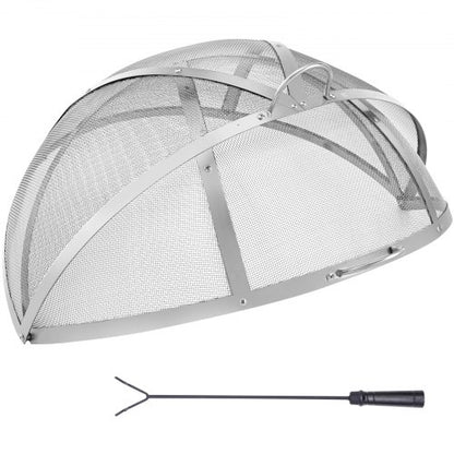 Firepit Spark Screen Lid, 914.4mm Diameter, Outdoor Firepit Ring Cover Round Accessories, Fire Pit Metal Cover, Easy-Opening Stainless Steel Fire Ring Covers for Outdoor Patio Fire Pits Backyard