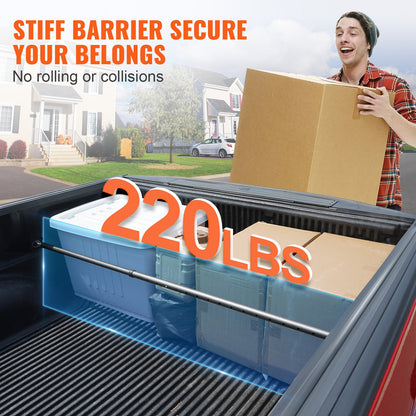 Adjustable Cargo Bar Pickup Truck Bed Holder Ratcheting Stabilizer 101.6-185.4 cm