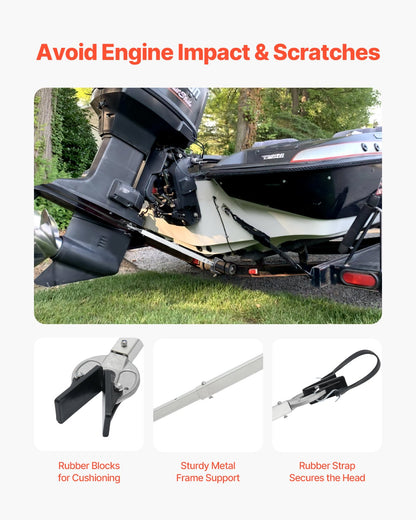 Akterspegelskydd, 24-36 tum, justerbar akterspegelskydd för båtar med komposithuvud, korrosionsbeständiga, lättinstallerade akterspegelskydd för utombordsmotorer under 100 hk, passar för släpvagn och rullvagn