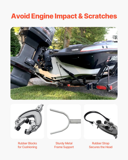 Akterspegel, 26,9-62,2 tum, justerbar båtakterspegel med kraftigt huvud, korrosionsbeständiga, lättinstallerade akterspegelskydd för utombordsmotorer under 150 hk, lämplig för rulle och släpvagn