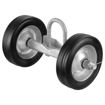 Skjutgrindssats, 15 cm rullgrindshårdvarusats, universella skjutgrindsrullar och spårhjul, kraftig skjutgrindsstyrrulle för skjutgrindar och rullportar, maxlast 600 lbs, svart