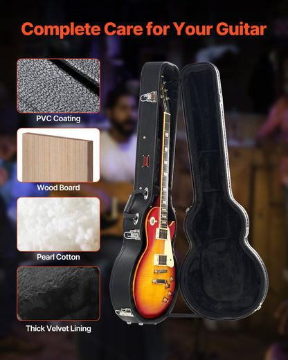 Hårt fodral för elgitarr 41,34 tum/105 cm med lås och nyckel för LES Paul-gitarrer