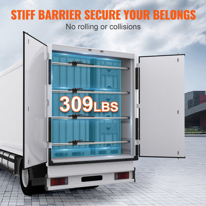 Laststång, spärrlastbar laststång justerbar från 204 cm till 284 cm, kraftig laststabilisator i stål med 140 kg kapacitet, laststång för lastbilsflak, släpvagn, påhängsvagn (4 st)