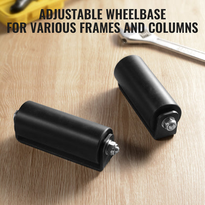 Skjutgrindssats, 6” rullgrindssats med C-fäste, kraftiga skjutgrindsrullar för Connect Tracks-dörrkarmar, skjutgrindsstyrrulle för skjutgrindar och rullportar, svart