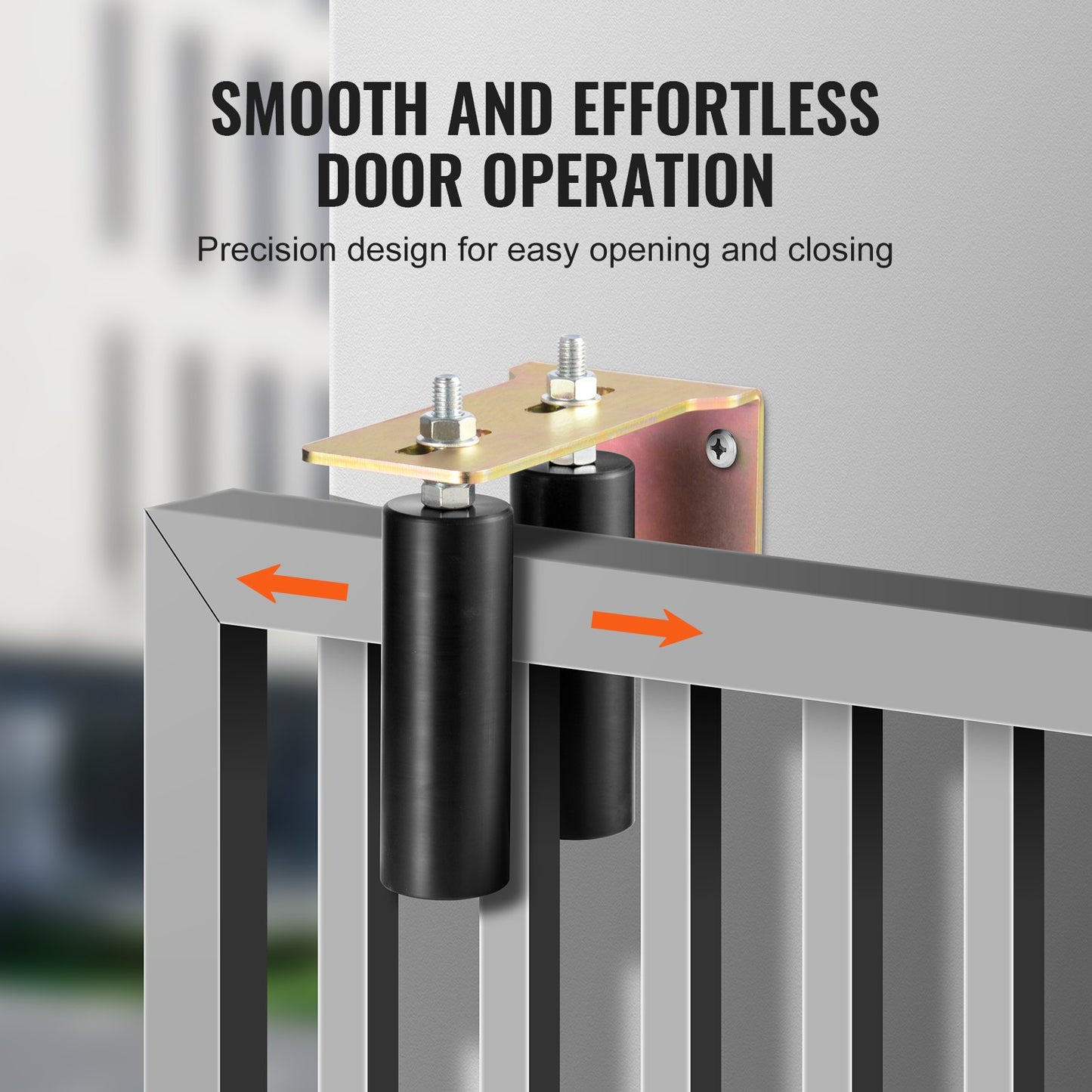 Skjutgrindssats, 6” rullgrindsdetaljersats med L-fäste, universella justerbara skjutgrindsrullar, kraftig skjutgrindsstyrrulle för skjutgrindar och rullportar, svart