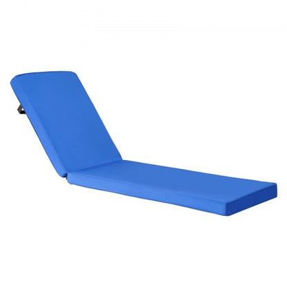 Schäslongdyna, 183 x 53,3 x 7,5 cm, Dynor för utomhuslounge, Vattentäta och blekningsbeständiga, Ersättningsdynor för solsängar med band, Solsängdynor för pooldäck, gräsmatta, blå