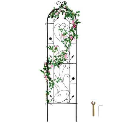 Trädgårdsspaljé för klätterväxter, 60 x 15 tum, rostfritt metallspaljé för trädgårdsblommor, stöd för klätterros och gurkor, dekorativt högt klematisspaljé för gårdar och gräsmattor