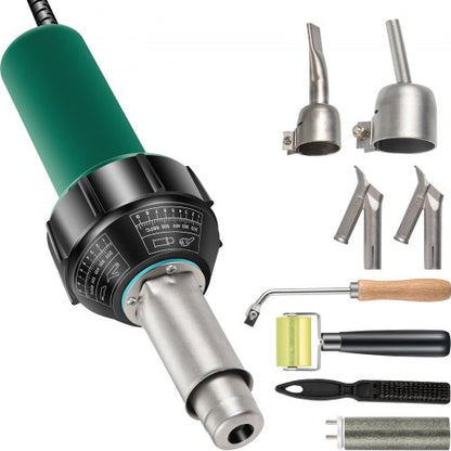 Taksvets, 8 st PVC-svetspistol, 1600W varmluftssvets för plast, 220V PVC-värmepistol, plastsvets med glimmerrörsvärmekärna, steglös temperaturreglering 104-1112 °F plastsvetssats