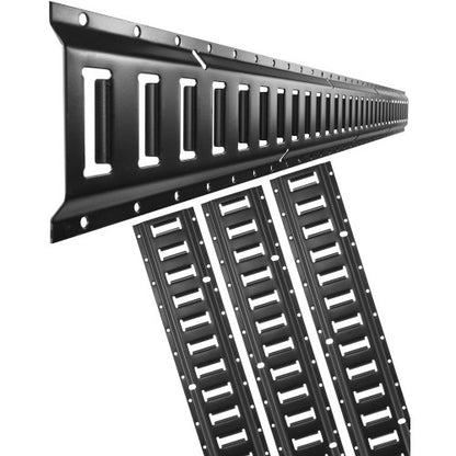E-spårsräckessats, 1,5 m stålräcken, 4-pack, säkra last och tunga laster upp till 900 kg, kraftiga E-spårsräcken med skruvar för garage, skåpbilar, släpvagnar, motorcykelförankringar, ATV-fästen