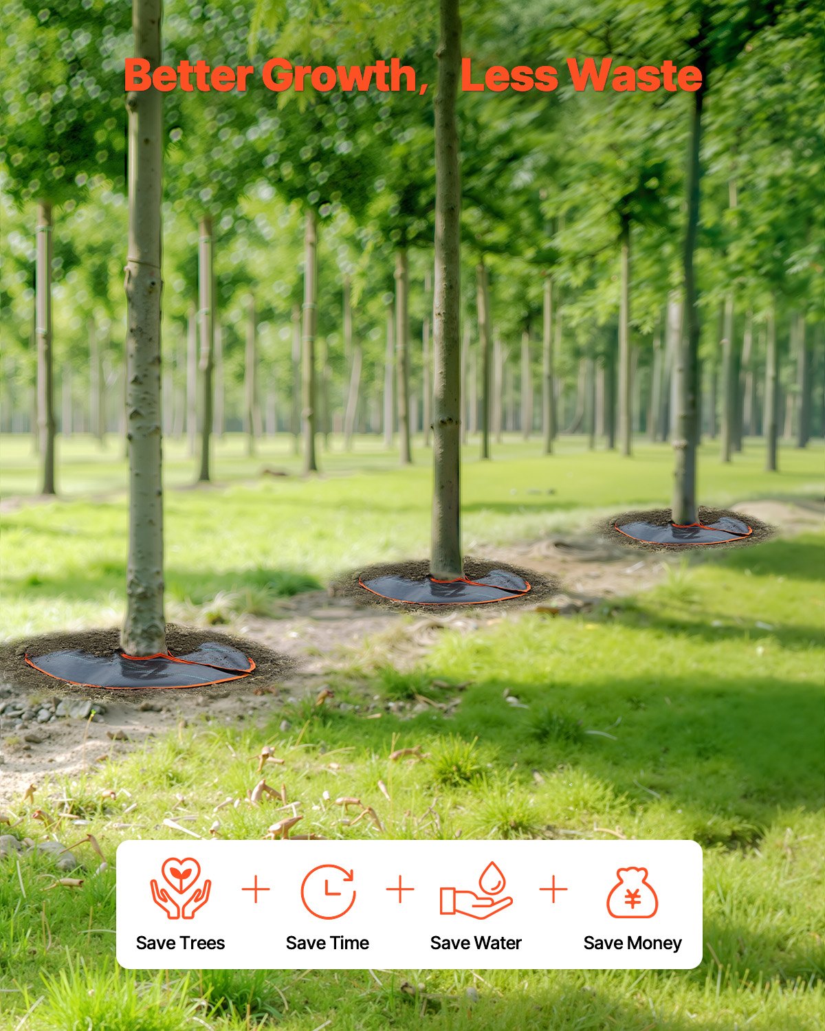 Trädbevattningsringar, 4-pack 10 gallon självbevattnande trädpåsar, långsamt frisättande trädbevattningspåsar upp till 30 dagar, kraftigt automatiskt droppsystem för plantering av trädgårdsträd och buskar