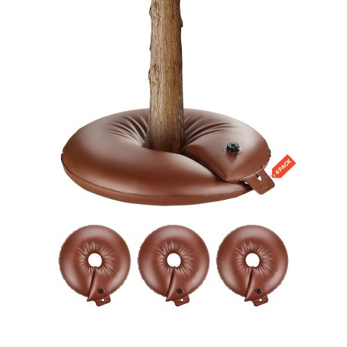 Trädbevattningsringar, 4 st. 16 gallons trädbevattningspåsar, 6-9 timmars långsam frisättning, påfyllningsbara planteringsvattenpåsar, vattenbesparande, kraftigt bevattningssystem för droppbevattning av buskträdrötter