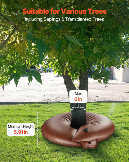 Trädbevattningsringar, 4 st. 16 gallons trädbevattningspåsar, 6-9 timmars långsam frisättning, påfyllningsbara planteringsvattenpåsar, vattenbesparande, kraftigt bevattningssystem för droppbevattning av buskträdrötter