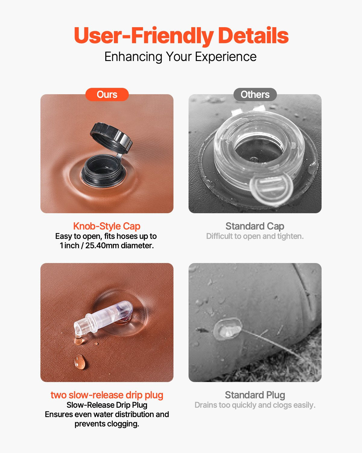 Trädbevattningsringar, 4 st. 16 gallons trädbevattningspåsar, 6-9 timmars långsam frisättning, påfyllningsbara planteringsvattenpåsar, vattenbesparande, kraftigt bevattningssystem för droppbevattning av buskträdrötter