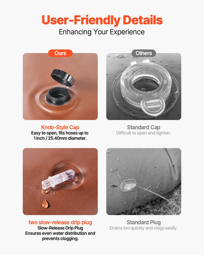 Trädbevattningsringar, 4 st. 16 gallons trädbevattningspåsar, 6-9 timmars långsam frisättning, påfyllningsbara planteringsvattenpåsar, vattenbesparande, kraftigt bevattningssystem för droppbevattning av buskträdrötter