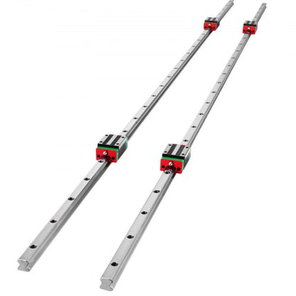 2x 15-1500 mm linjär styrskena med 4 st. lagerblock för 15 mm spårblock, fyrkantigt block, linjärskenfräsar, CNC-set